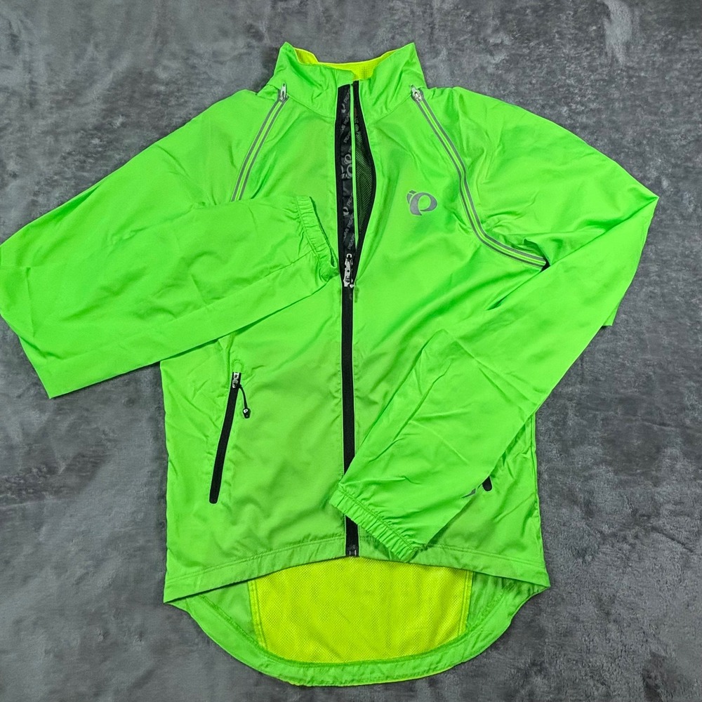 Pearl Izumi men Elite Cycling JacketScreaming Green Reflective Windbreaker Small